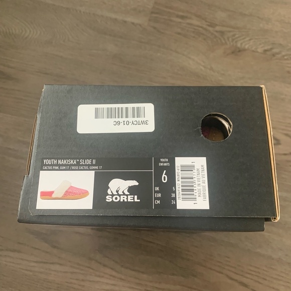 Sorel Nakiska Slide II Faux Fur Slippers Youth‎ Size 6/EU 38 - Cactus Pink - NWB - Picture 13 of 13